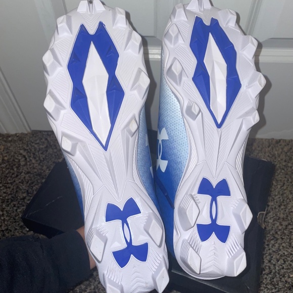 Under Armour Spotlight Fran RM 4.0 Football Cleats Blue/WhiteMen’s Size 10.5 - Picture 6 of 7